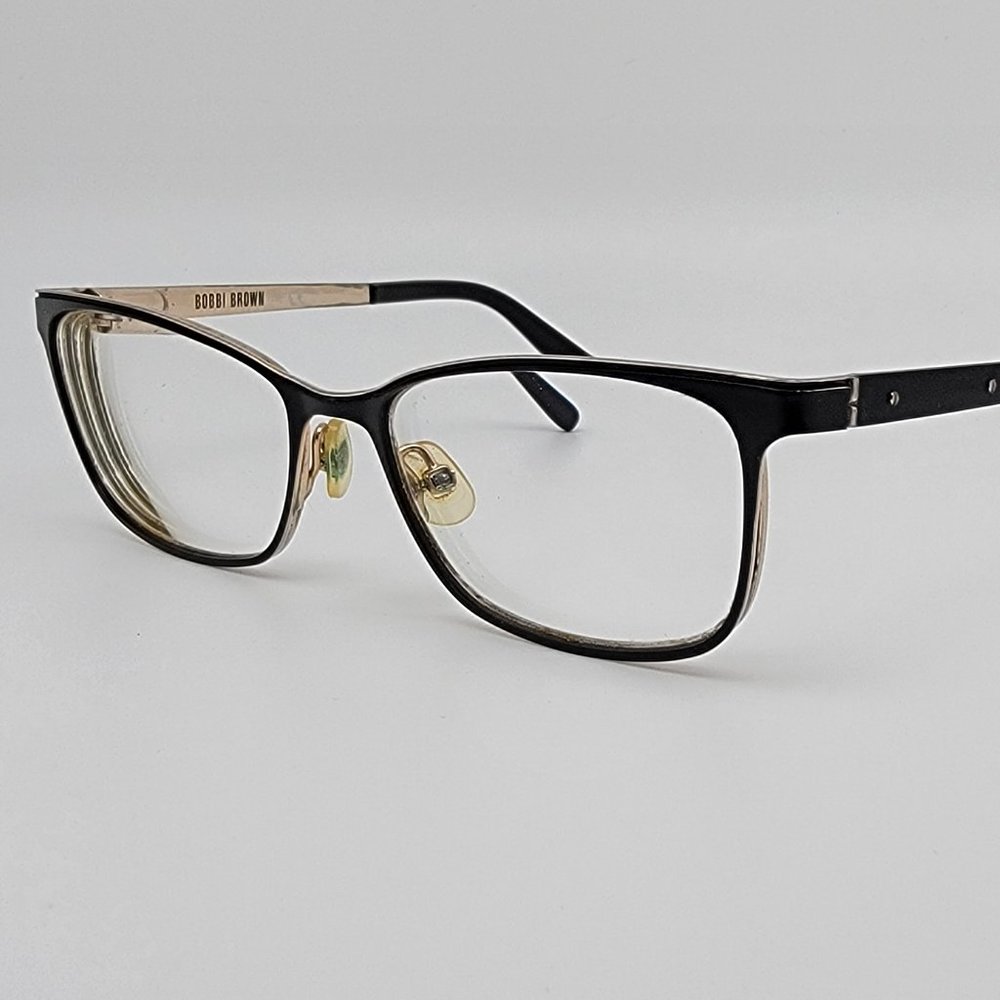 Bobby Brown The Mallory 003 Matte Black Gold Cat Eye Eyeglasses Frame 52-16-135